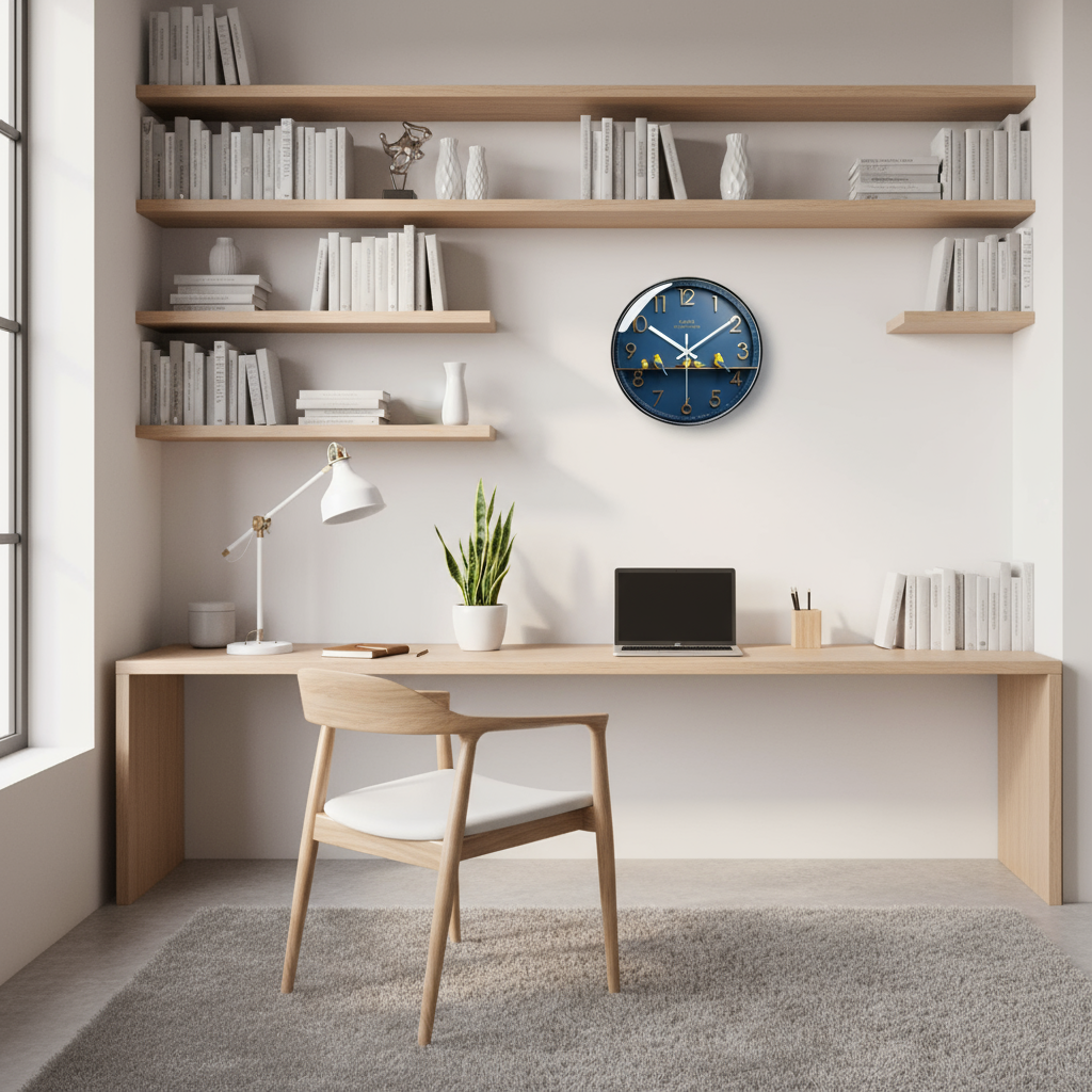 Stille Glazen Wandklok Modern Design voor Woonkamer/Keuken