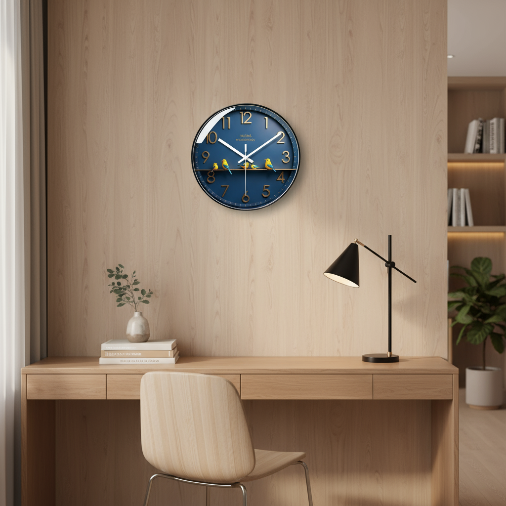 Stille Glazen Wandklok Modern Design voor Woonkamer/Keuken