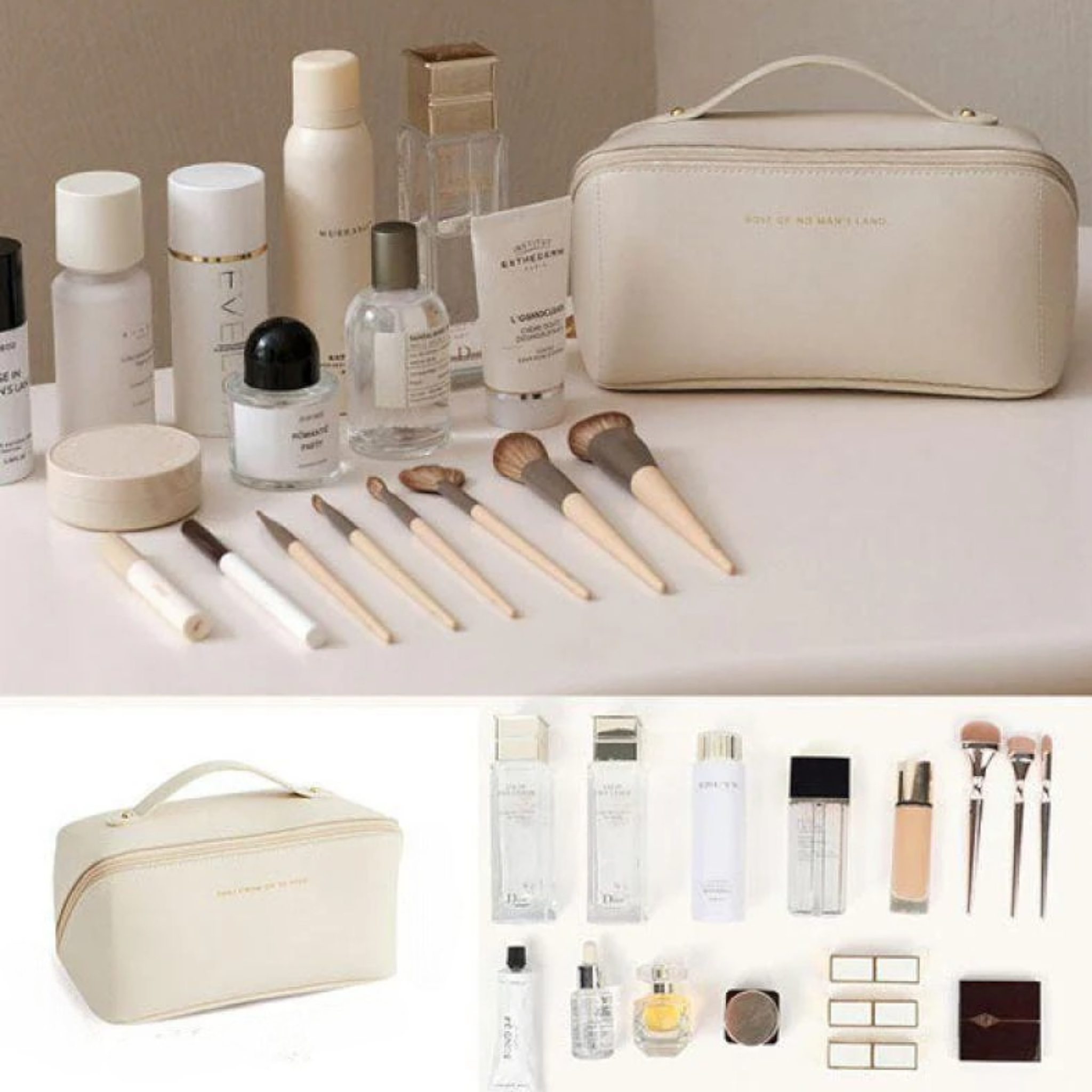 bags : Toilettas Wit - Ruime Organizer voor Make-up & Toiletartikelen in van Pantino