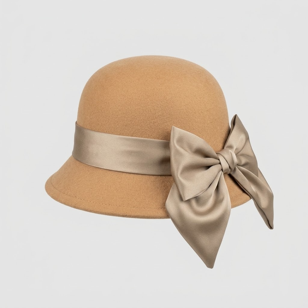Hoed Wit - Koepel Emmer - camel ghost mannequin (square)