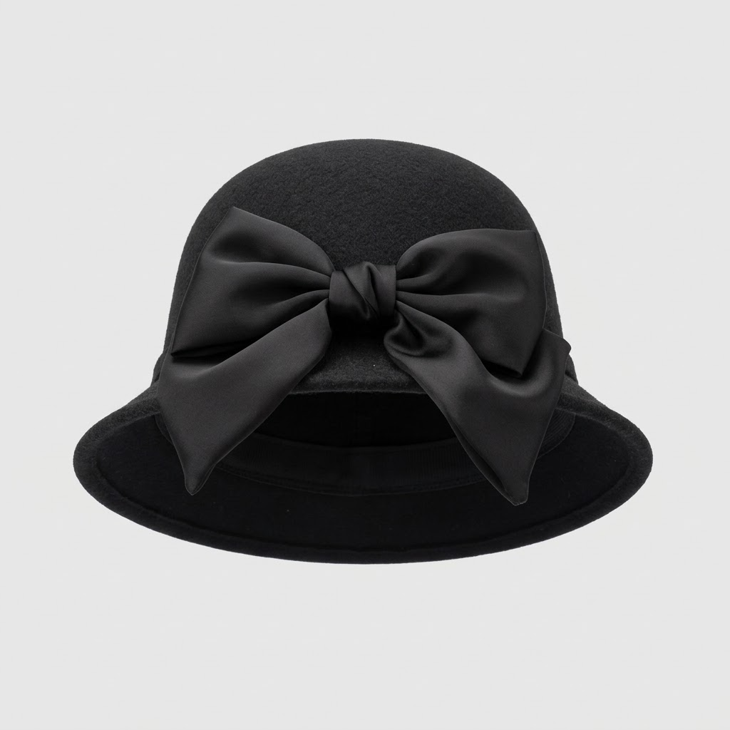 Hoed Wit - Koepel Emmer - black ghost mannequin (square)