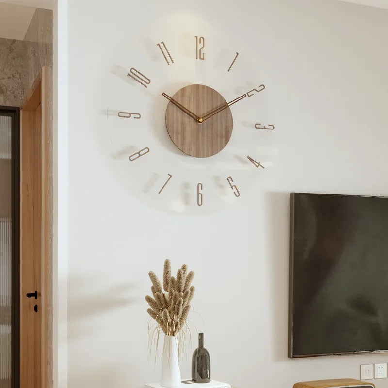 Minimalistische Houten Wandklok – Strak Design, Bestseller