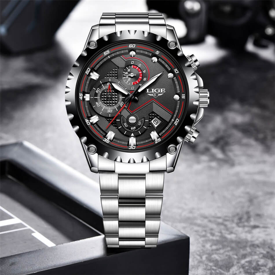 watches : Horloge Heren Zwart - Militair Stalen in van Pantino