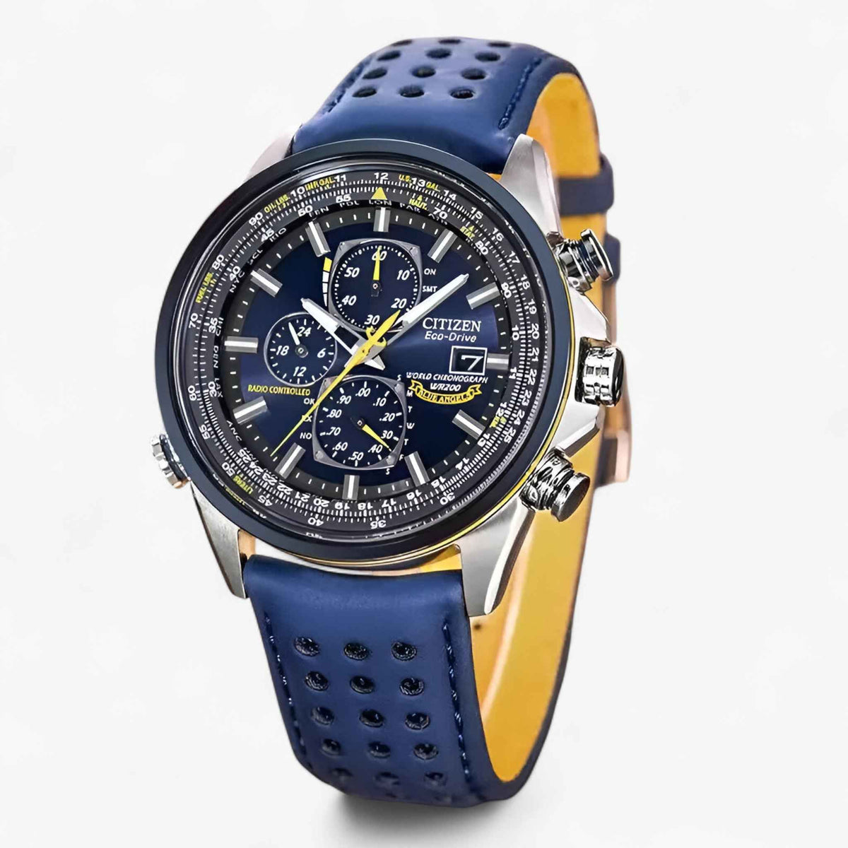 Heren Chronograaf Horloge MultiSteel 42mm – Staal Zilver, Blauwe Wijzerplaat