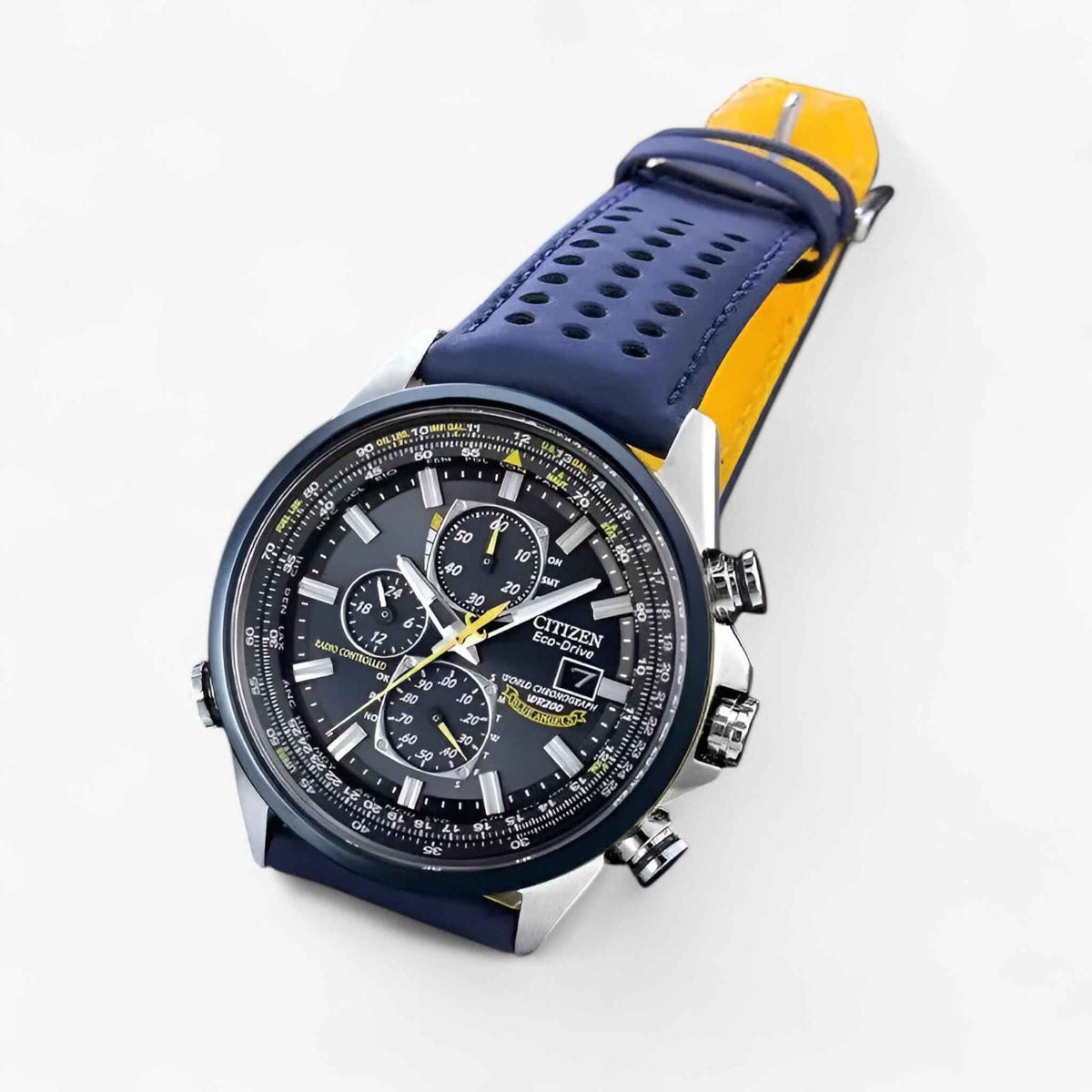 Heren Chronograaf Horloge MultiSteel 42mm – Staal Zilver, Blauwe Wijzerplaat