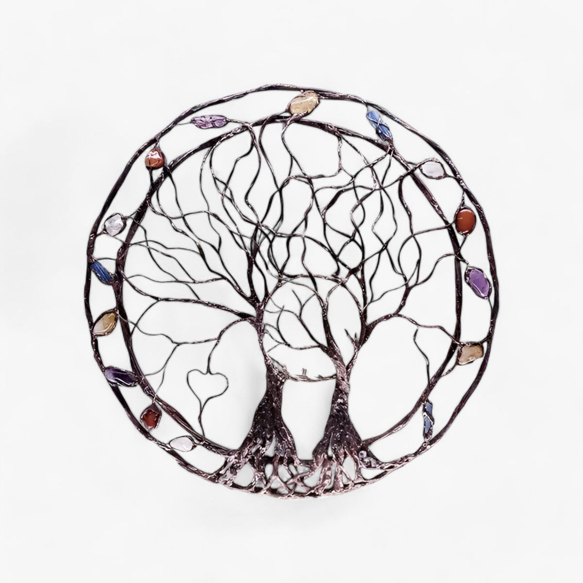 home & garden : Muurdecoratie Levensboom Metaal met Edelstenen - Boho Stijl - 60cm in van Pantino