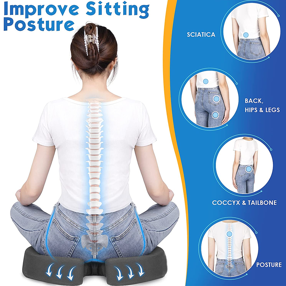 Ortho Comfort Seat | Riduce i dolori alle anche e alla schiena - € : Orthopedisch Ergonomisch Kussen van Traagschuim voor Bureaustoel en Auto - Verlichting Rug-/Heuppijn in van Pantinoshop