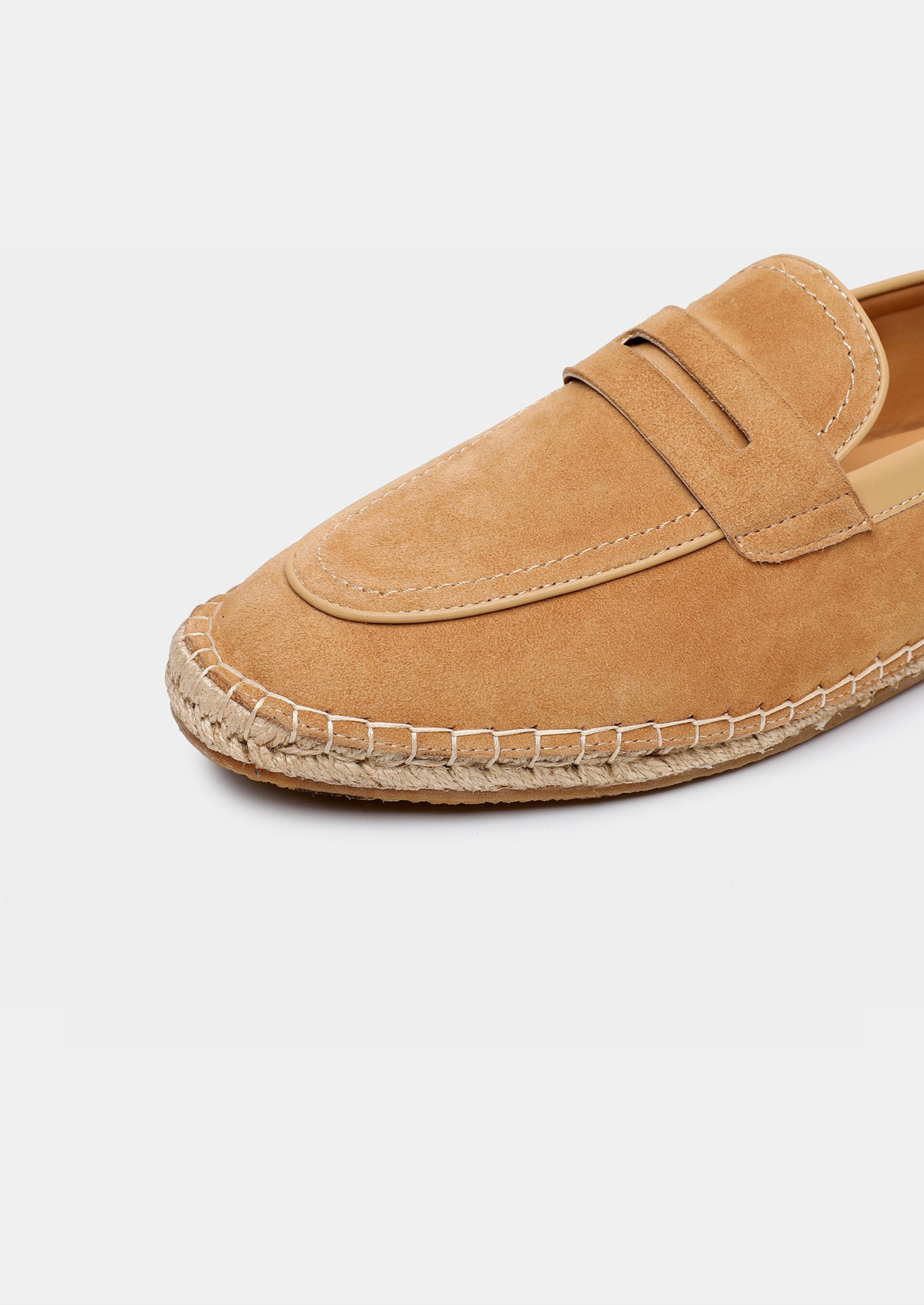 Herenmocassins met gevlochten zool