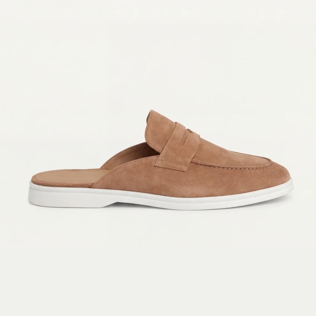 Sandals : Herenmuiltjes met bandje in Lichtbruin van Pantinoshop