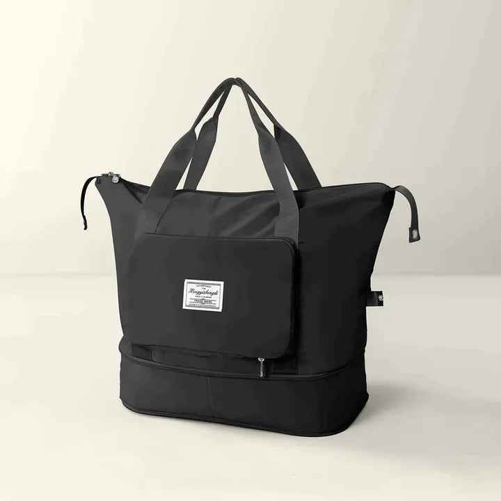 Travel Bag : Opvouwbare Reistas met Uitvouwbare Bodem voor Georganiseerd Reizen in Zwart van Loranza