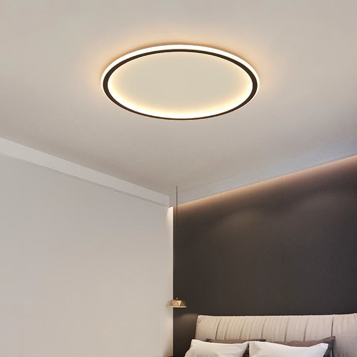 Plafondlamp, Rond Scandinavisch LED, Dimbaar, Aluminium