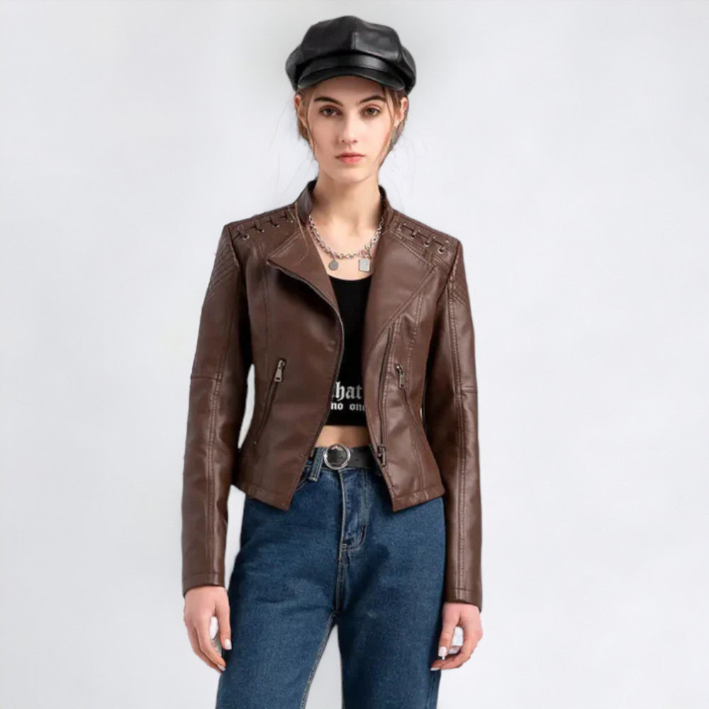 Jacket : Jas Imitatieleer - Zwart in van Pantino