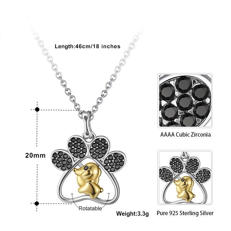 Necklace : Ketting Zilver - Dog Paw Sterling in van Pantino