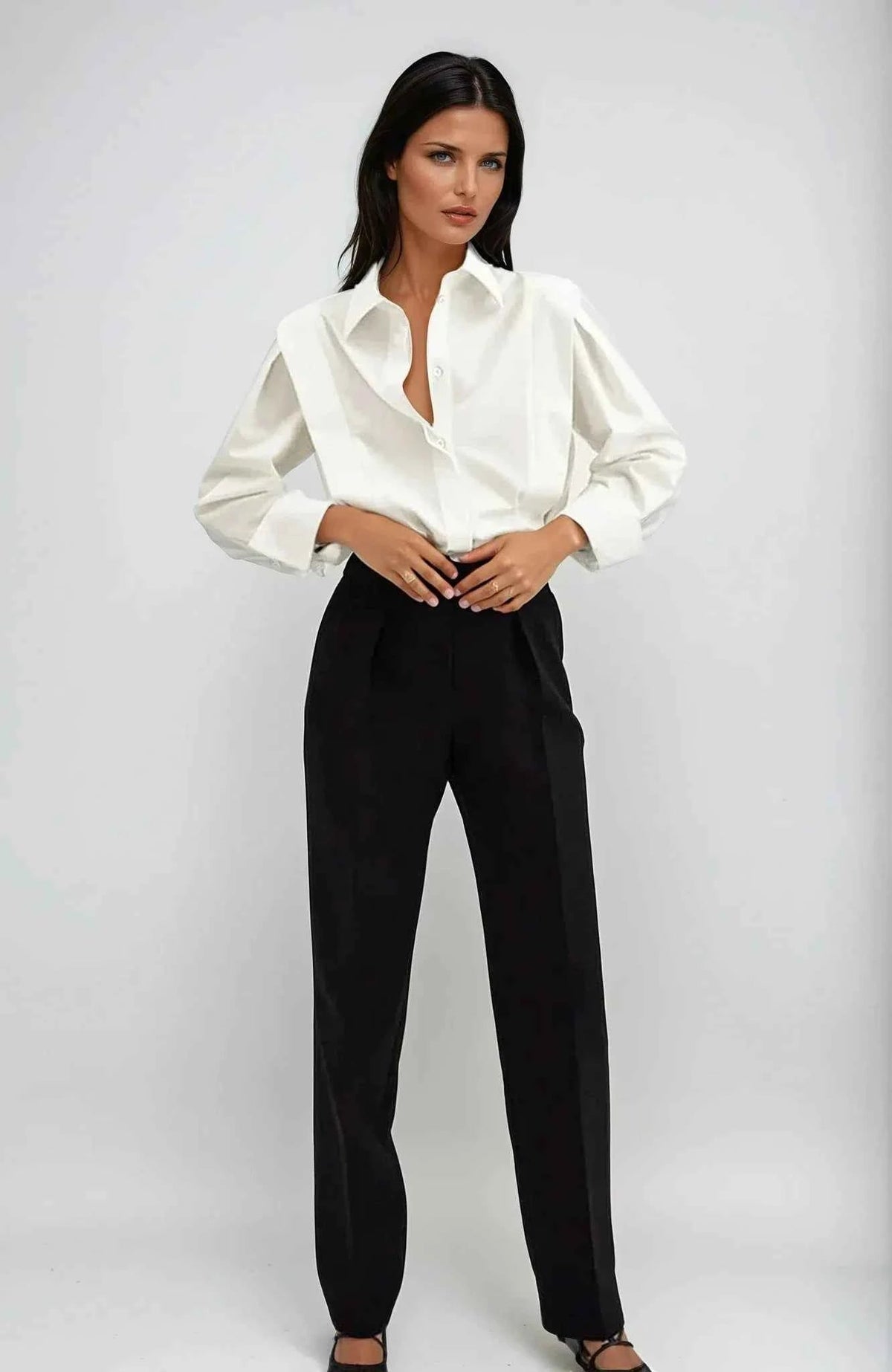 Dames boxy blouse met meerdere knopen, diverse kleuren