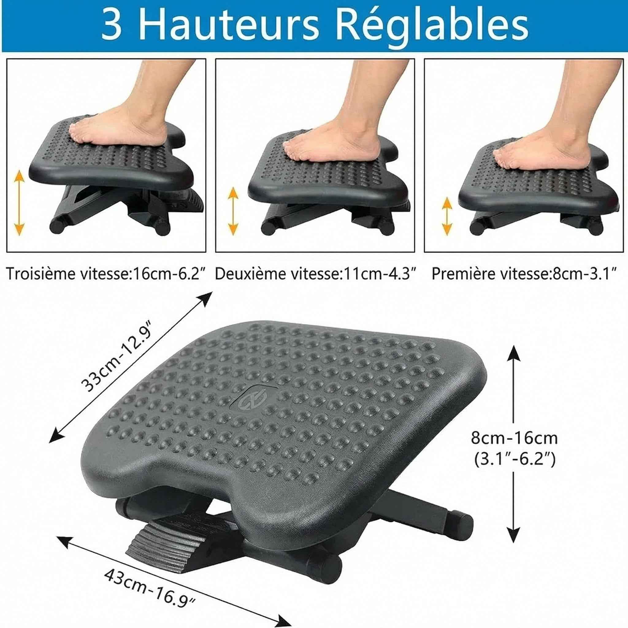 Voetensteun Ergonomisch Verstelbaar Bureau Linnen