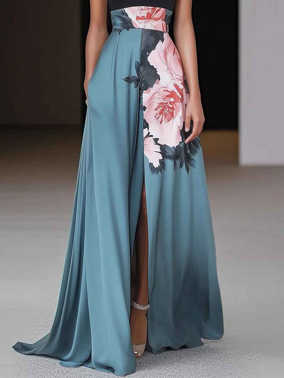 Elegante Maxi Jurk met Bloemenpatroon Best202507 New202506