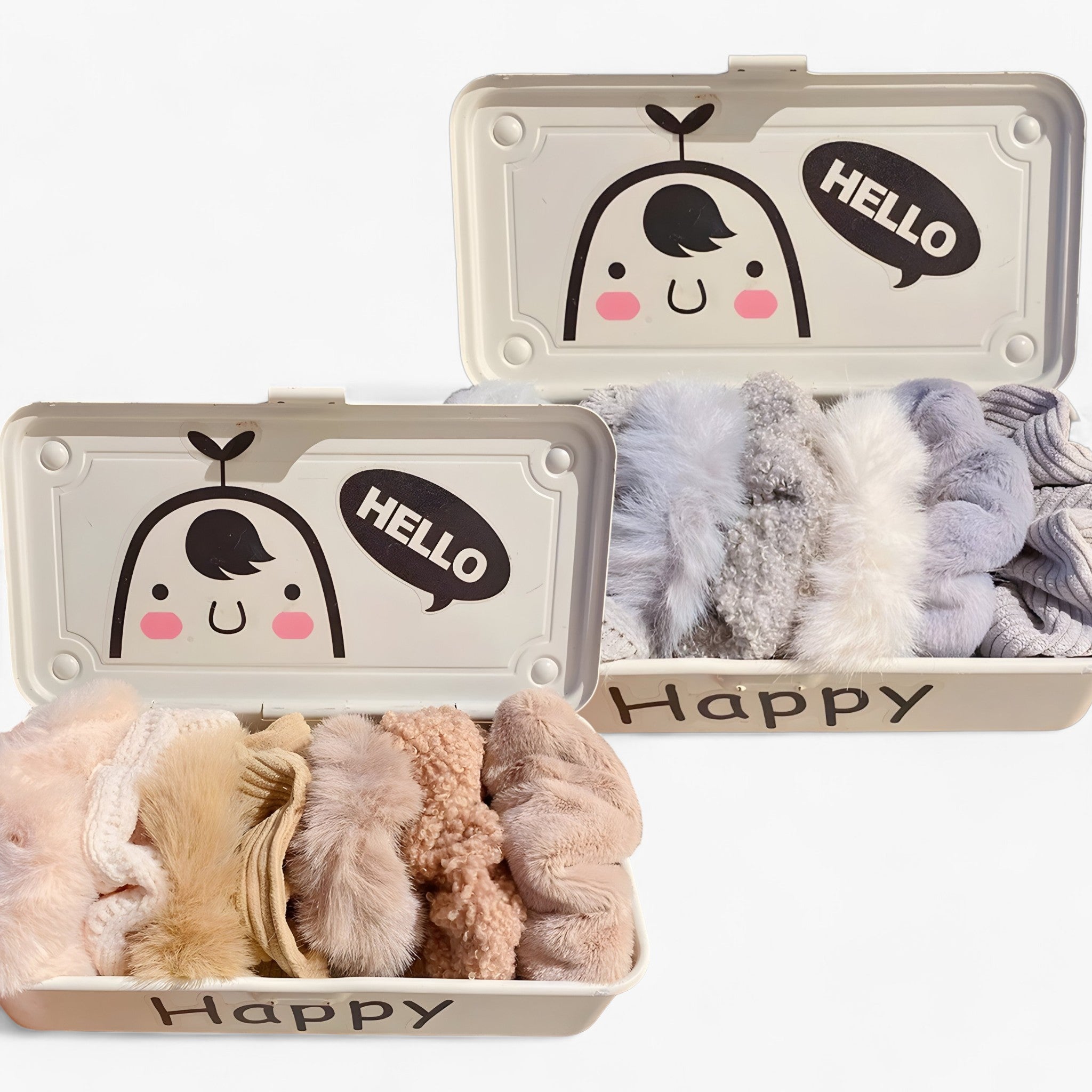 Hair Scrunchie : Fluwelen Effen haar Scrunchie - Witte-Set in van Pantino