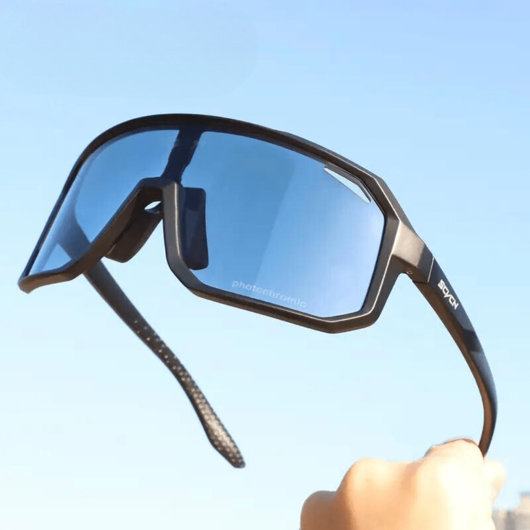 Cycling Sunglasses : Zonnebril Zwart - TrailBlaze Fotochromatische - Gemaakt voor Fietsen in van Pantino