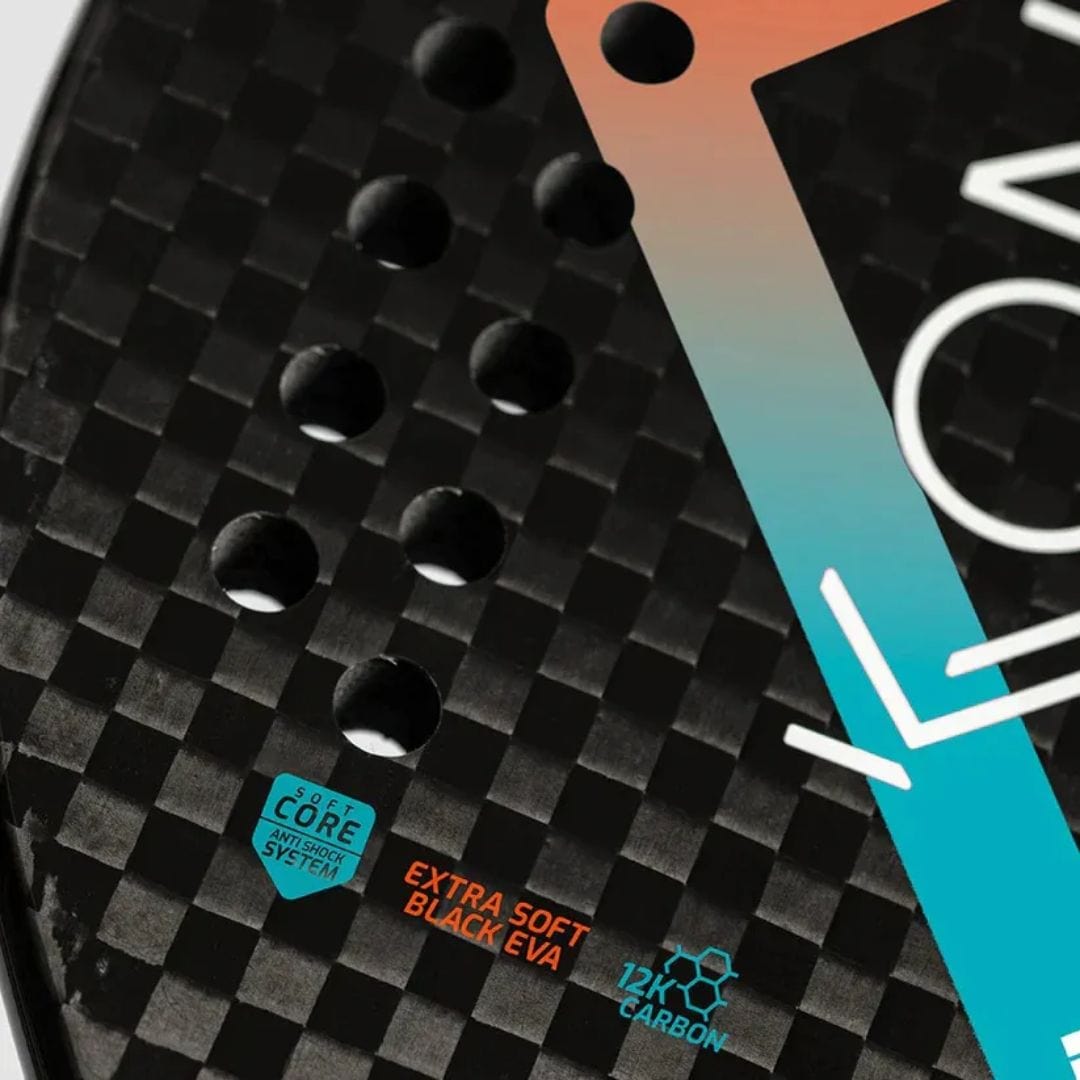 outdoor equipment : Padelracket 100% Carbon Lichtgewicht Duurzaam - Oranje Roze voor Precisie en Balans in van Pantino