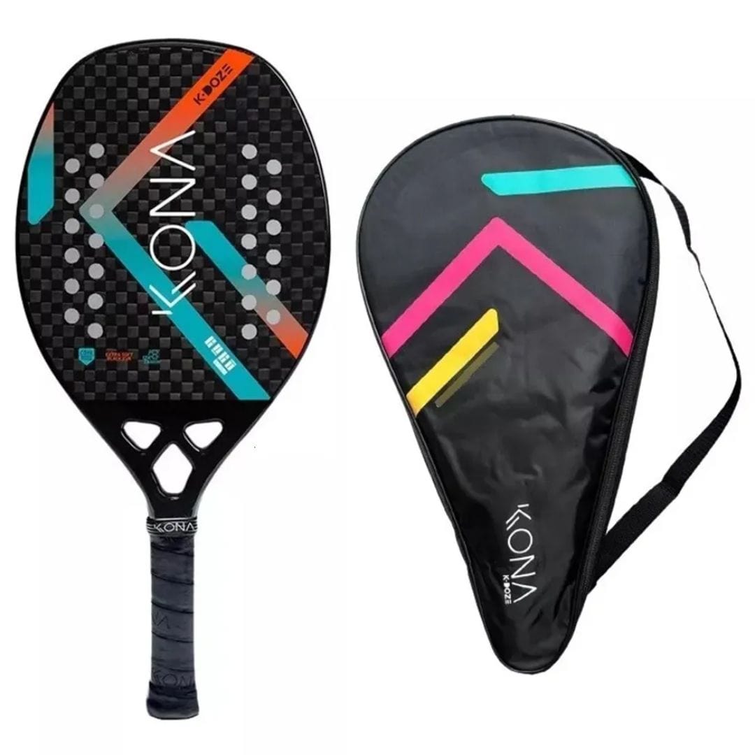 outdoor equipment : Padelracket 100% Carbon Lichtgewicht Duurzaam - Oranje Roze voor Precisie en Balans in van Pantino