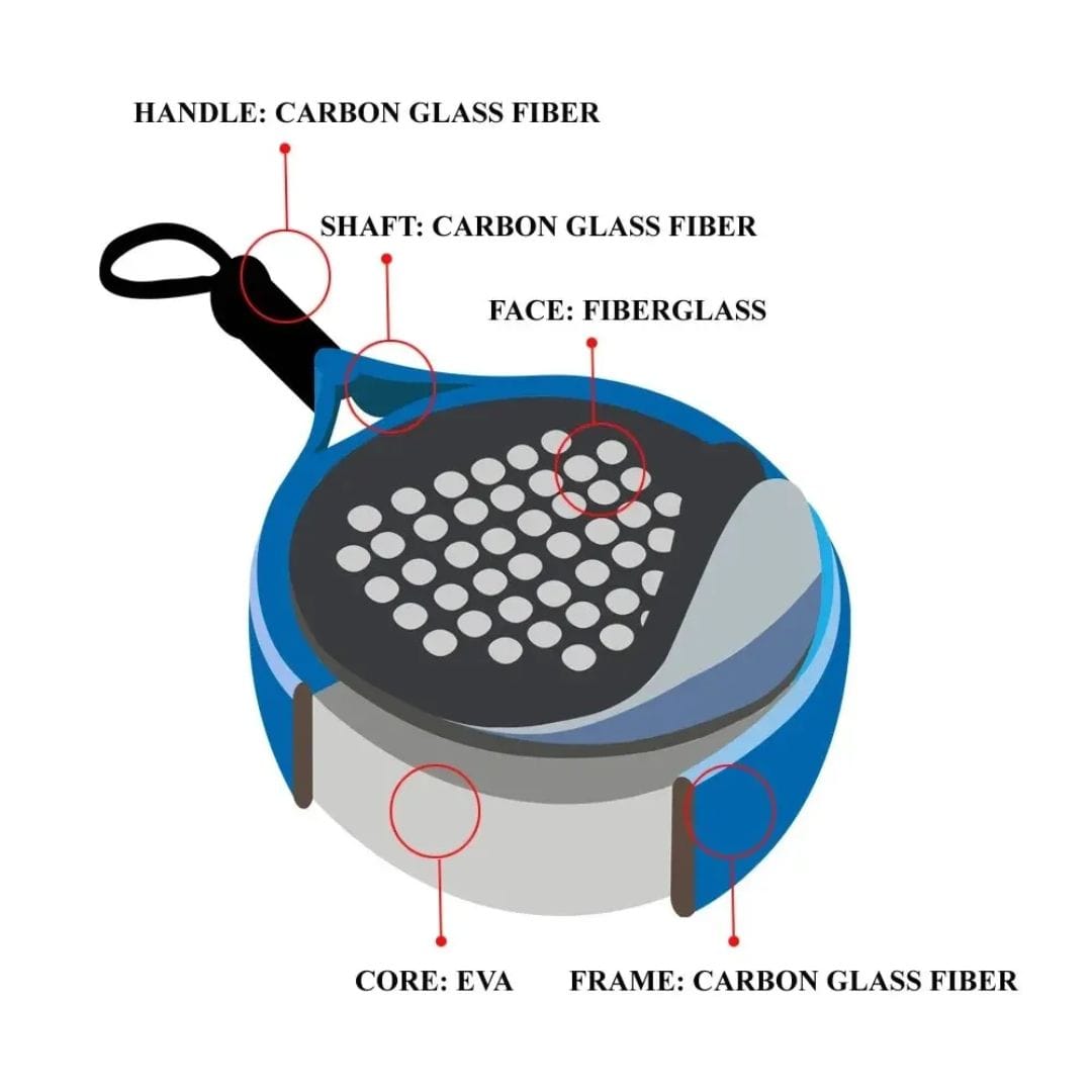 outdoor equipment : Padelracket Kawasaki 3K Carbon 365g - EVA-Schuim inclusief Hoes 4 Varianten in van Pantino