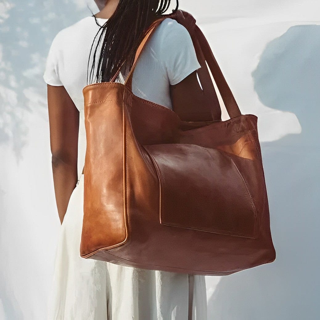 bags : Schoudertas Dames Bruin - Vintage Leren - Janna in van Pantino