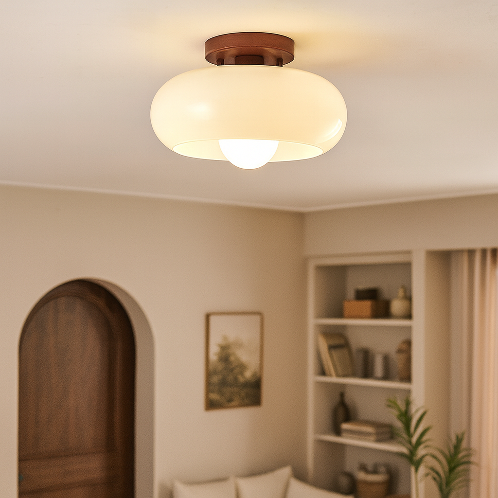 Moderne Bauhaus Plafondlamp – Sculpturale Glazen Koepel