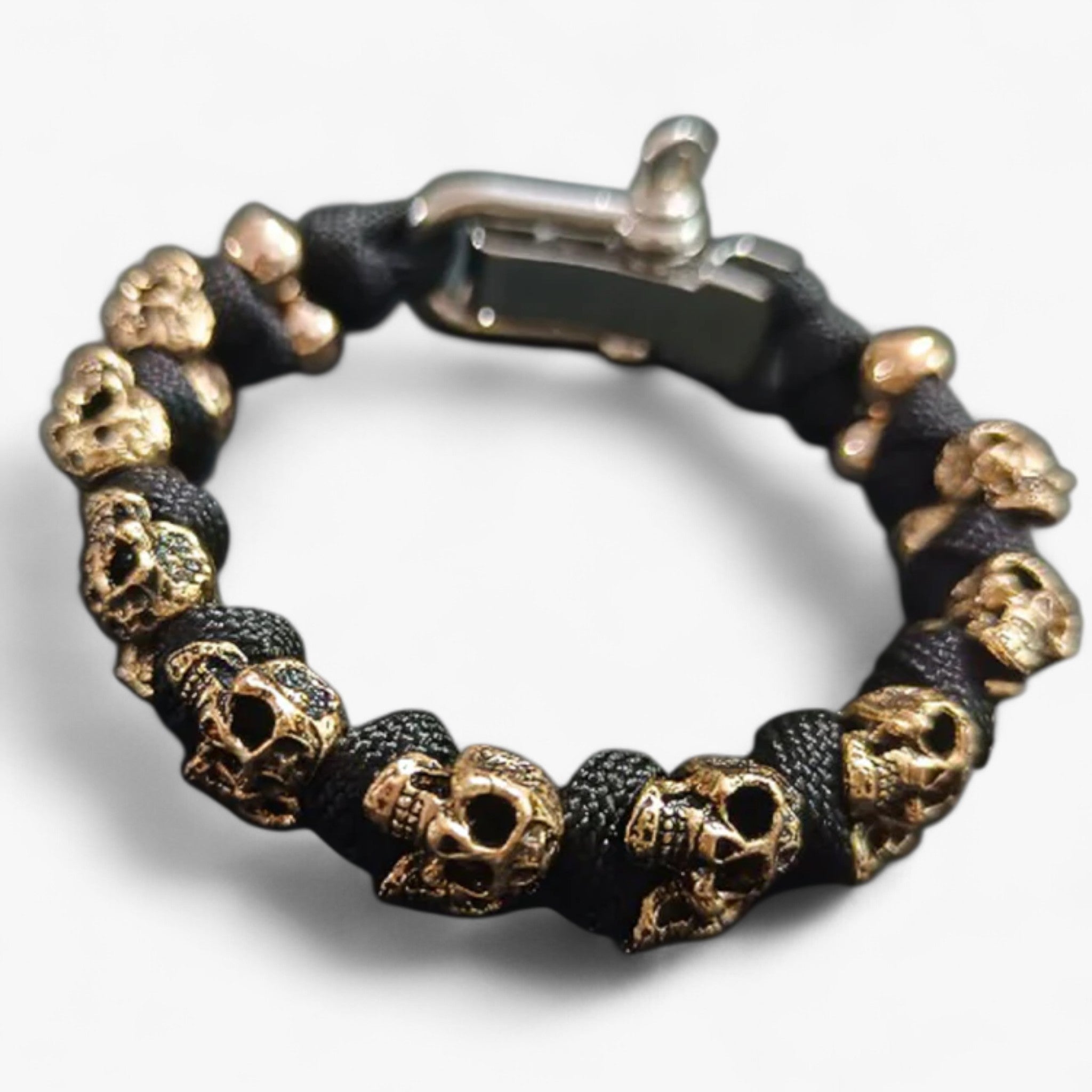 Bracelet : Schedel Paracord Armband Zilver - Leger Premium Stijl - Paracord in van Pantino
