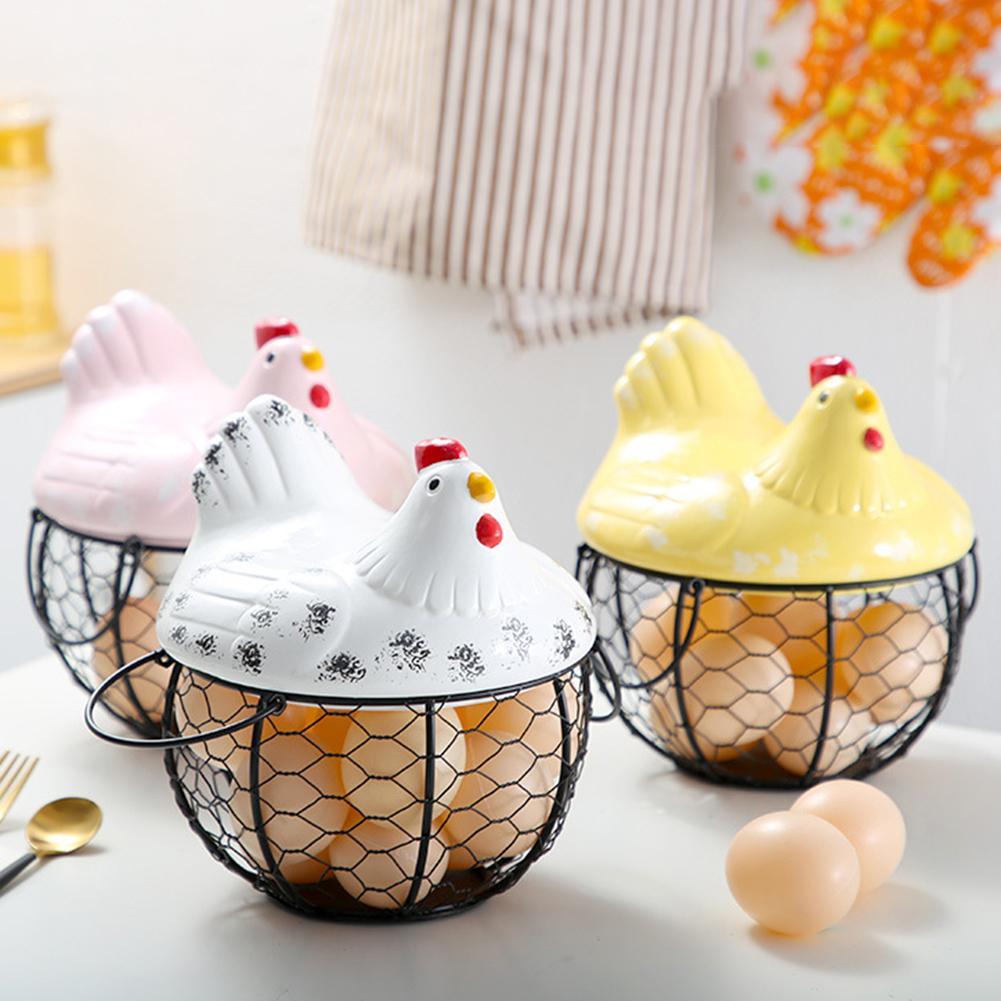 home & garden : Keramisch Eier Bewaarmandje - Wit in van Pantino