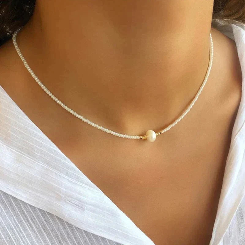 Necklace : Ketting Heren - Pocket Pearl - Met Natuurlijke Parels in van Pantino