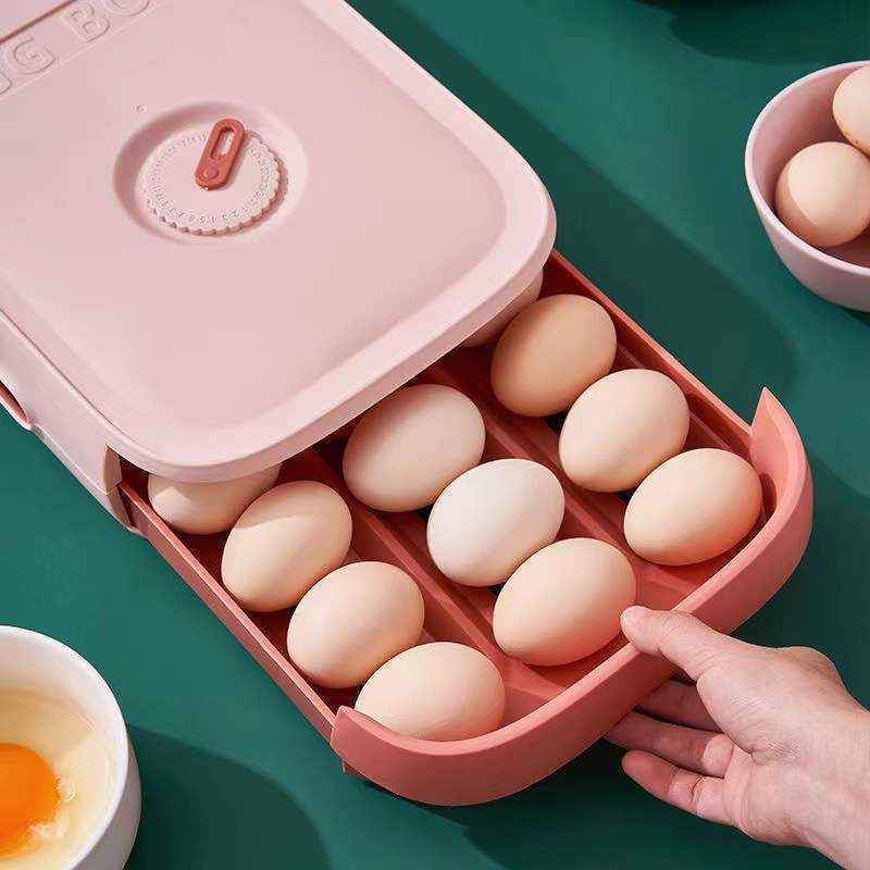home & garden : Eier Organizer voor keuken, automatische rollende eierhouder in diepblauw kunststof in van Pantino