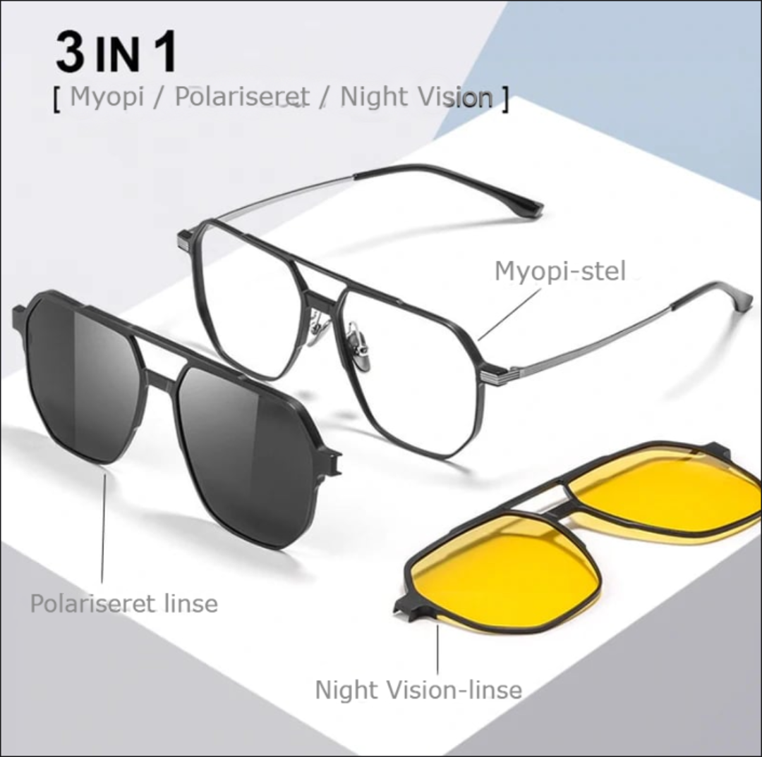 Sunglasses : Män Och Kvinnor 3 I 1 Magnetisk Polariserad in van Pantino