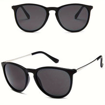 Sunglasses : Zonnebril Dames Zwart - Klassieke Vintage Metalen Montuur Ovale in Zwart montuur grijze lens van Pantino