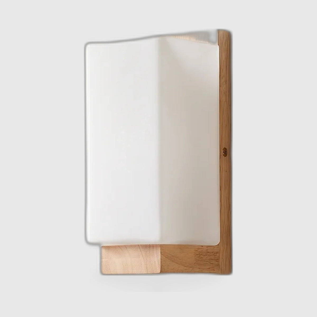 Wandlamp met Rechthoekig Houten Kader en Glazen Kap