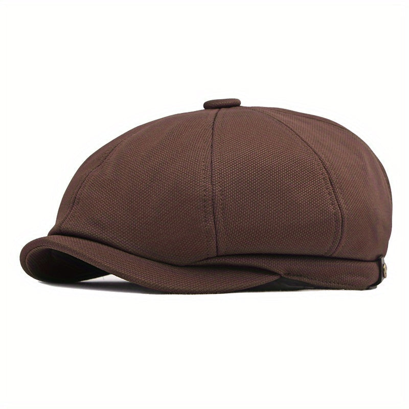 Octagonal Cap : Outdoor Hoed Mannelijke Britse Retro Mode Achthoekige Cap Casual Cap Heren - Zwart in Koffie van Pantino