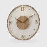 Stijlvolle Moderne Wandklok 30cm – Acryl & Hout, Geruisloos Uurwerk