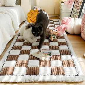 pets : Chenille Huisdier Deken Bruin Wit - Zachte Meubelbescherming - Microvezel in van Pantino