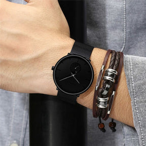 watches : Heren Quartz Horloge Zwart Blauw - Stijlvol en Modern in van Pantino