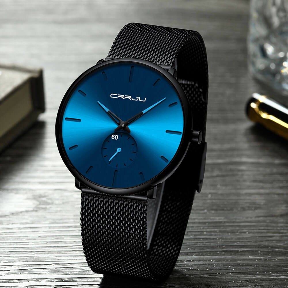 watches : Heren Quartz Horloge Zwart Blauw - Stijlvol en Modern in Zwart Blauw Blauw van Pantino