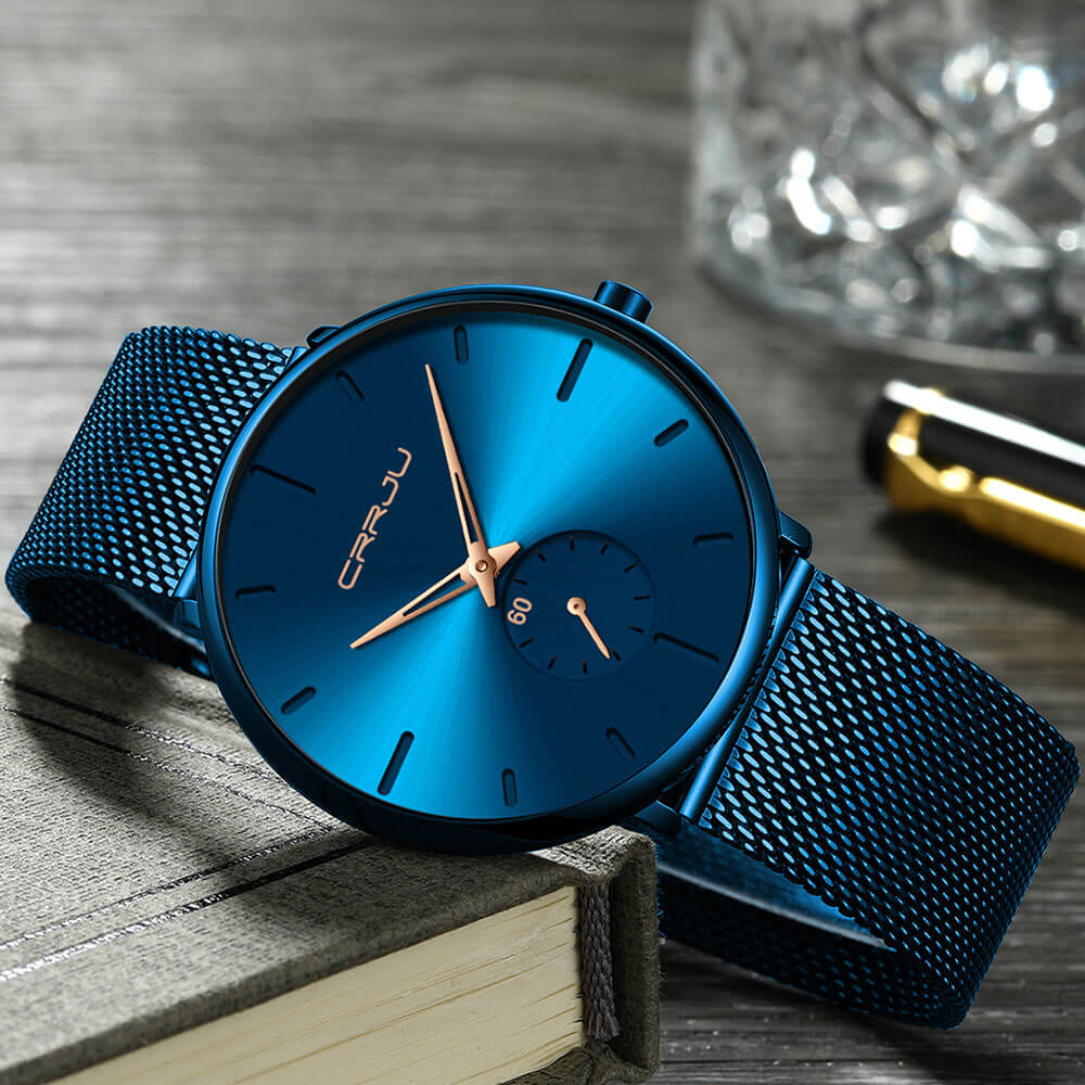 watches : Heren Quartz Horloge Zwart Blauw - Stijlvol en Modern in van Pantino