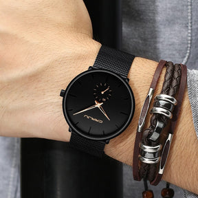 watches : Heren Quartz Horloge Zwart Blauw - Stijlvol en Modern in van Pantino