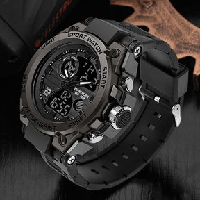 watches : Heren Horloge Zwart Militair - Waterdicht Analoog Polshorloge met Multifunctionele Wijzerplaat in van Pantino