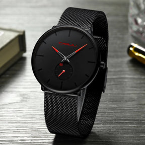 watches : Heren Quartz Horloge Zwart Blauw - Stijlvol en Modern in Zwart Rood van Pantino