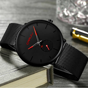 watches : Heren Quartz Horloge Zwart Blauw - Stijlvol en Modern in van Pantino
