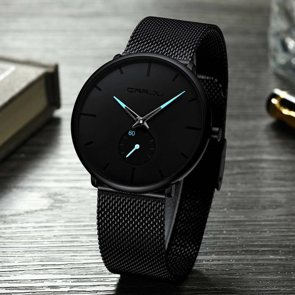 watches : Heren Quartz Horloge Zwart Blauw - Stijlvol en Modern in Zwart Blauw van Pantino