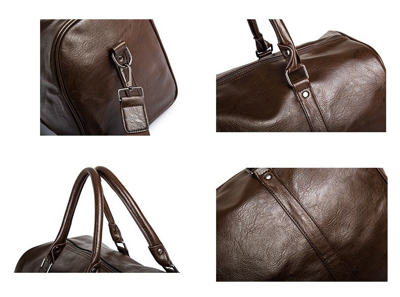 bags : Stijlvolle Leren Herentas - Ideaal voor Lange Reizen - Zwart in van Pantino