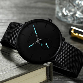 watches : Heren Quartz Horloge Zwart Blauw - Stijlvol en Modern in van Pantino