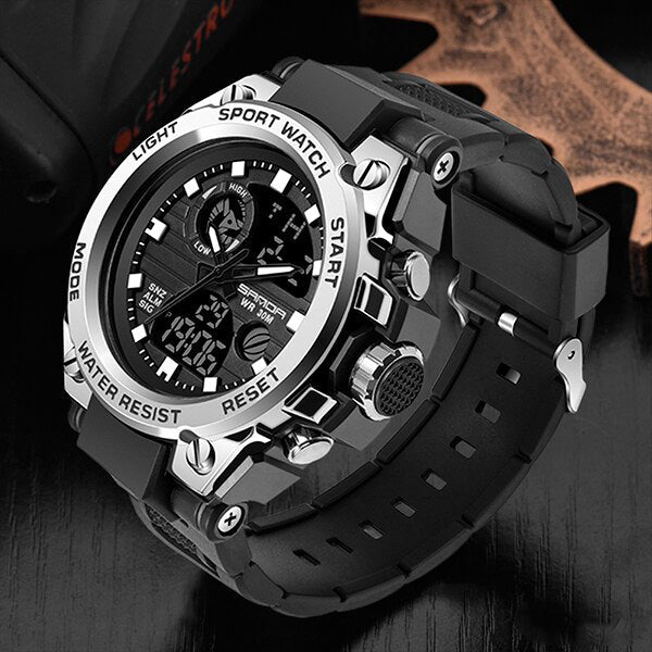 Watches : Waterdicht Heren Sporthorloge Chronograaf - Multifunctioneel Militair voor Outdoor in Argento van Pantinoshop