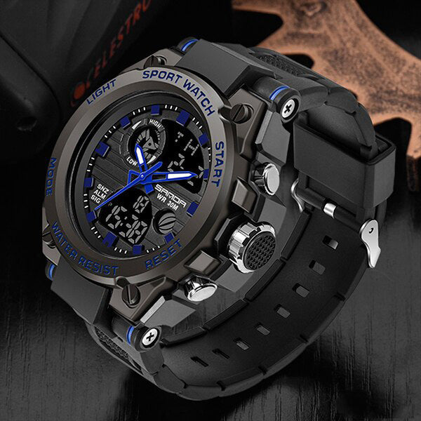 Watches : Waterdicht Heren Sporthorloge Chronograaf - Multifunctioneel Militair voor Outdoor in Blu van Pantinoshop