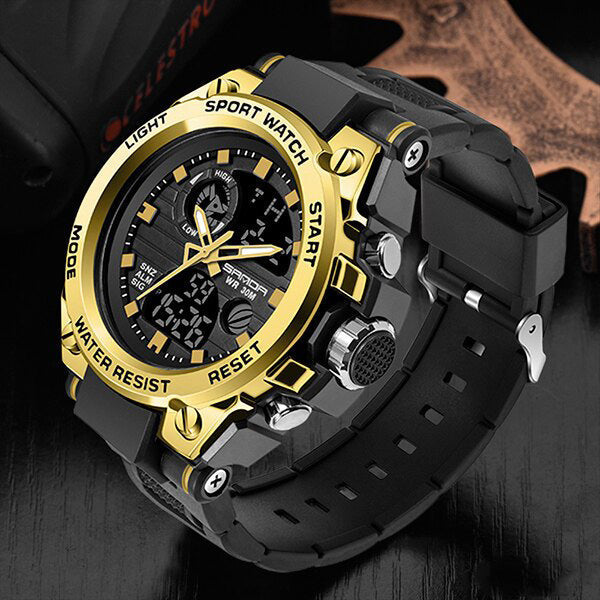Watches : Waterdicht Heren Sporthorloge Chronograaf - Multifunctioneel Militair voor Outdoor in Oro van Pantinoshop